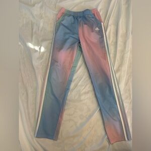 ❤️373 Adidas Girls Ombre Tie Dye Leggings Pink Blue Athletic Pants M 10-12